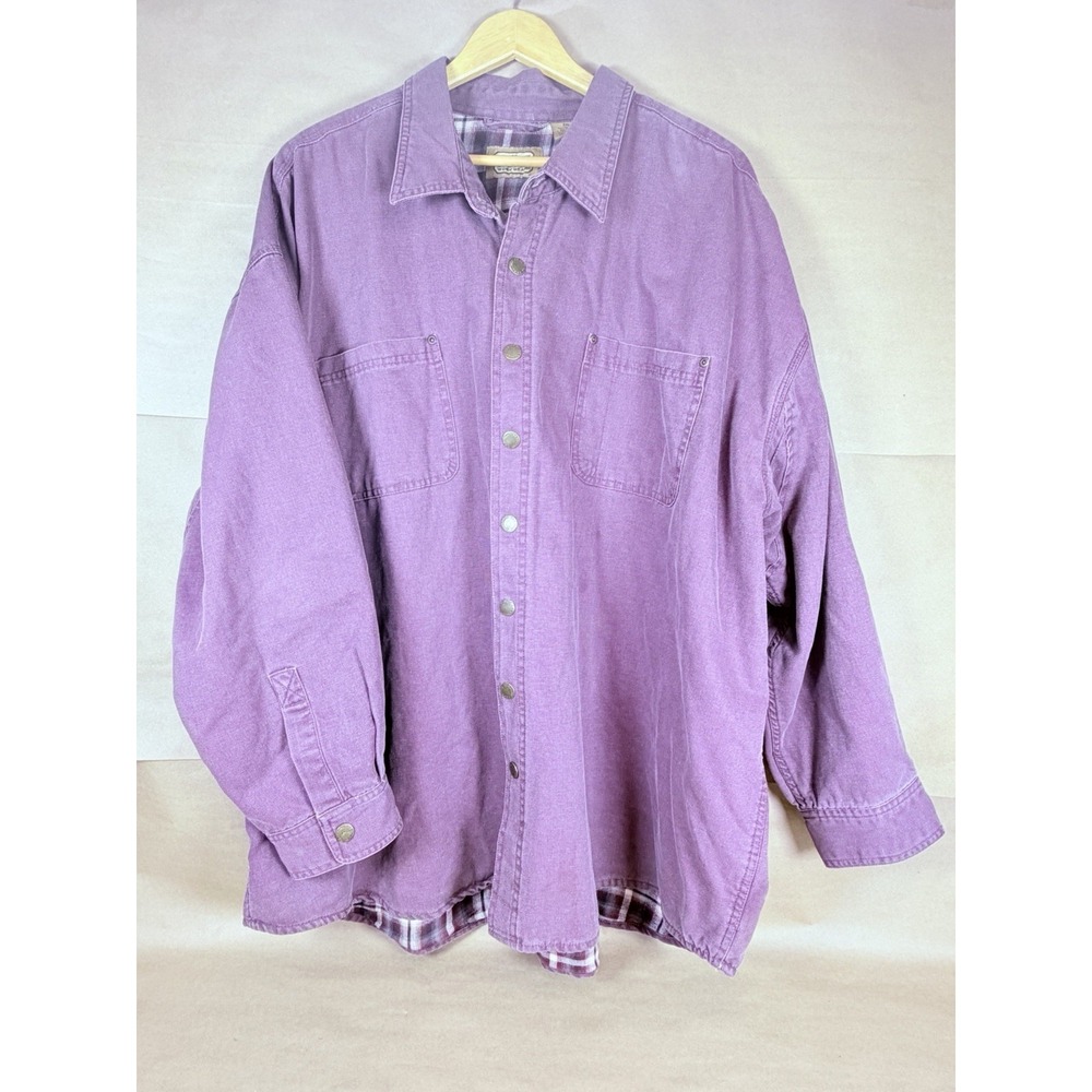 C.E. Schmidt Workwear Mens 3XL Flannel Lined Shirt Jacket Cotton Snap